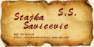 Stajka Savićević vizit kartica